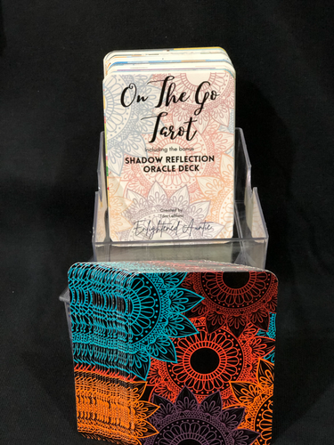 On The Go Tarot including the bonus Shadow reflection Oracle deck. Created by Tam LeBlanc Enlightened Auntie