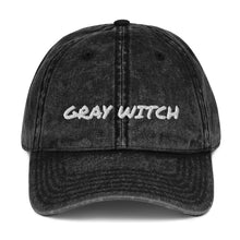Load image into Gallery viewer, Gray Witch Vintage Cotton Twill Cap
